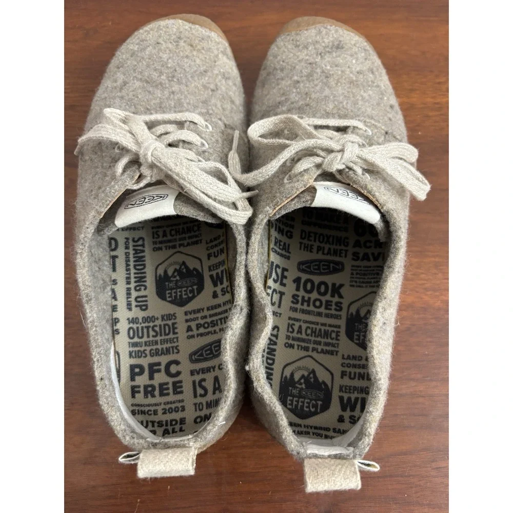 KEEN Men's Mossy Derby‎ Shoes 11 Taupe Felt/Birch Recycled Wool Casual $120